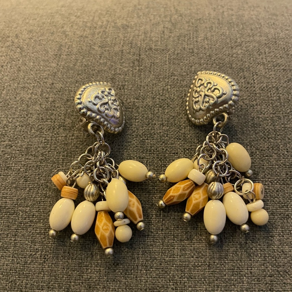 Heart and beads clip ons